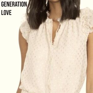 Generation Love Cream Ruffle Blouse